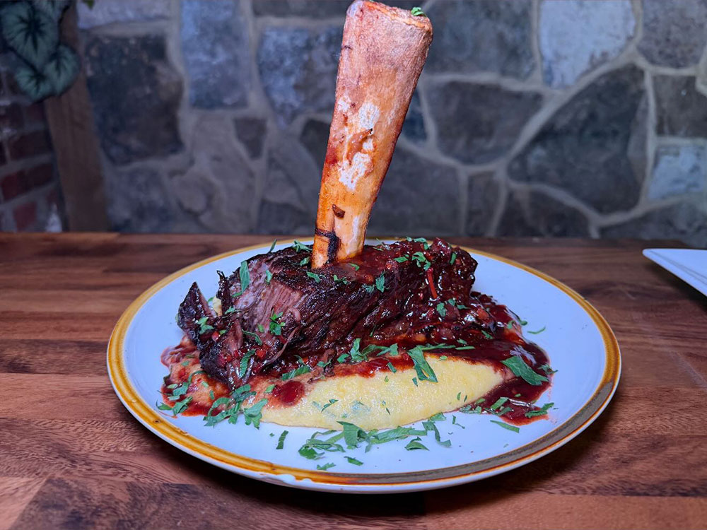 short rib over polent